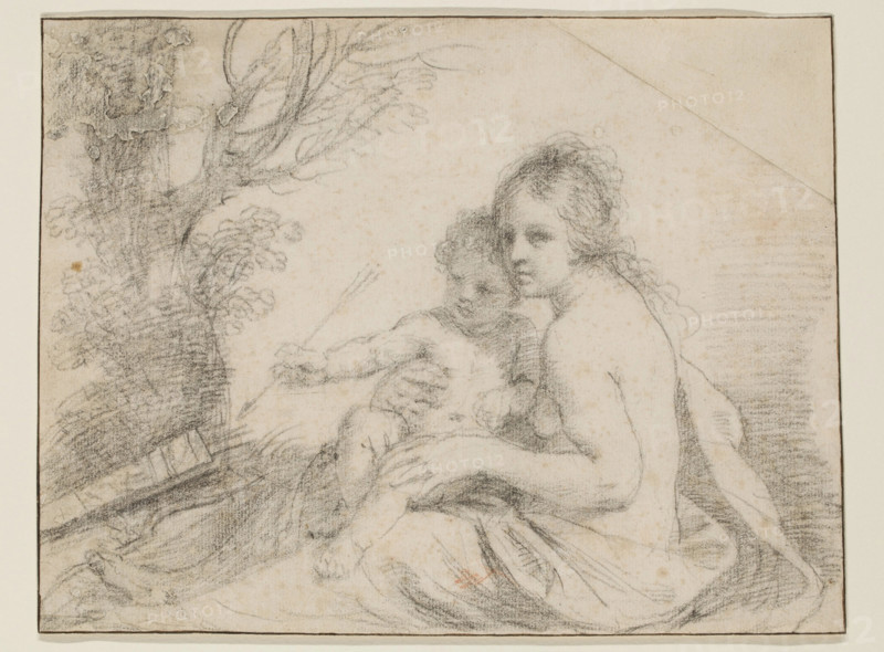 Venus and Cupid, 17th century. Creator: Workshop of Guercino.