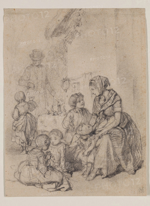 Family Scene, 1838. Creator: Paul Gavarni.