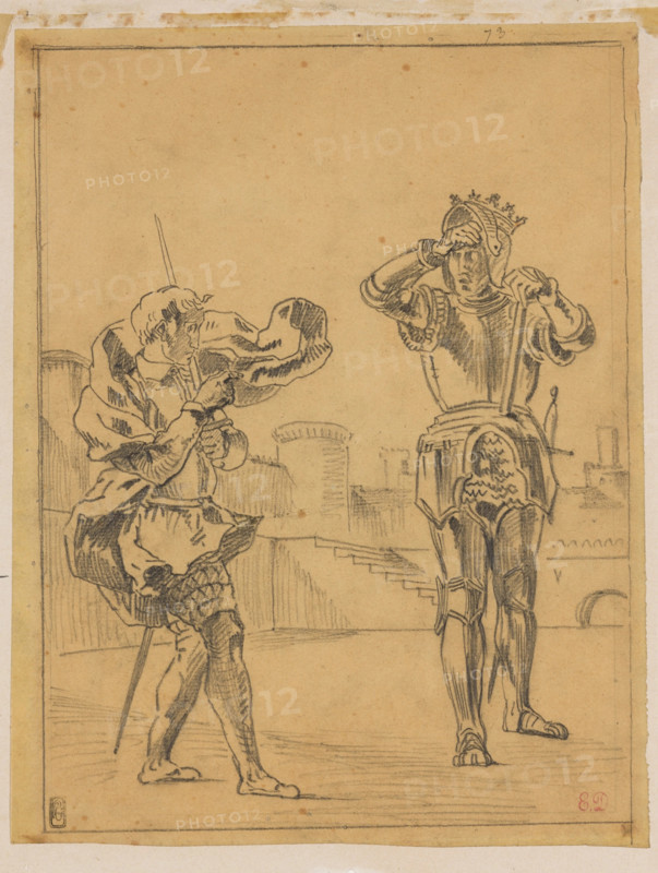 Ghost on the Terrace, 1834. Creator: Eugene Delacroix.