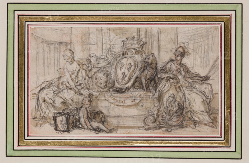 Heraldic Design for Pococke's "A Description of the East," London, 1743. Creator: Hubert Francois Gravelot.