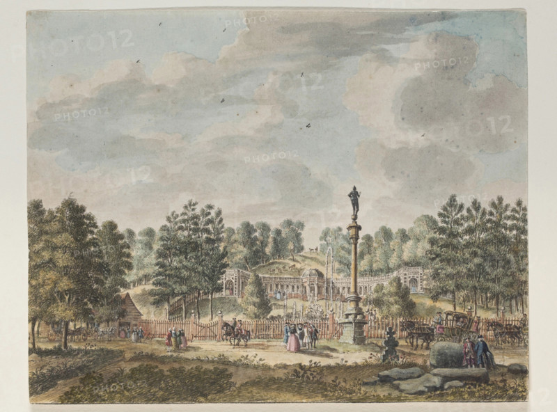The Amphitheater at Cleves with the Statue of the "Iron Man", 1746. Creator: Jan de Beyer.