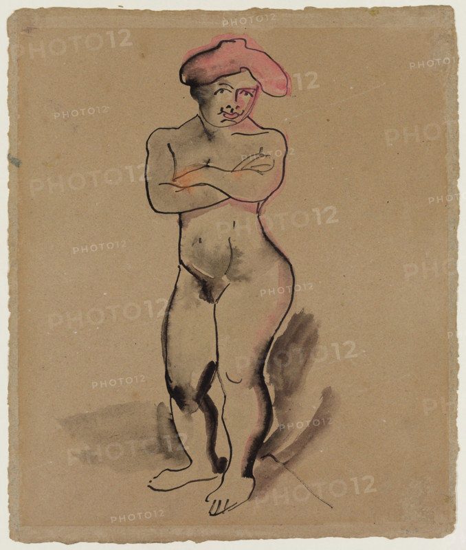 Standing Female Nude, c1910. Creator: Max Pechstein.
