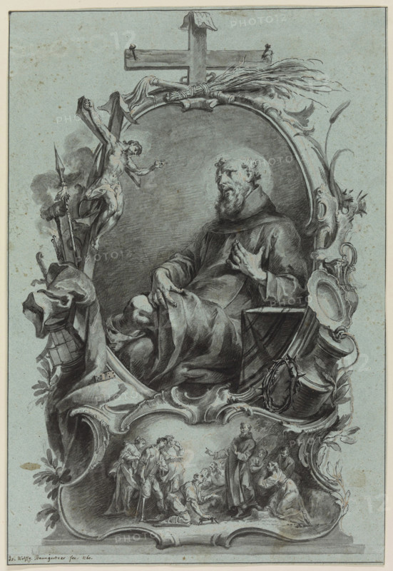 Saint Bernard of Clairvaux, 1760. Creator: Johann Wolfgang Baumgartner.