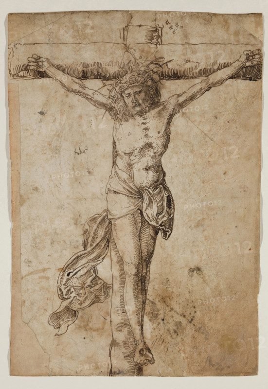Christ on the Cross (recto), Studies of Heads and a Standing Figure (verso), between 1505 and 1507. Creator: German; After Hans Baldung Grien German, 1484-1545.