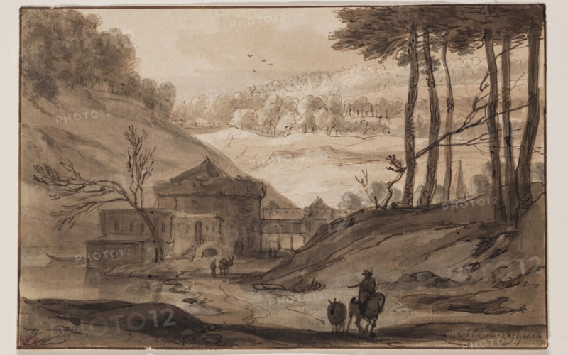 Landscape with Fortress and a Man on Horseback, after 1640. Creator: Roelandt Roghman.