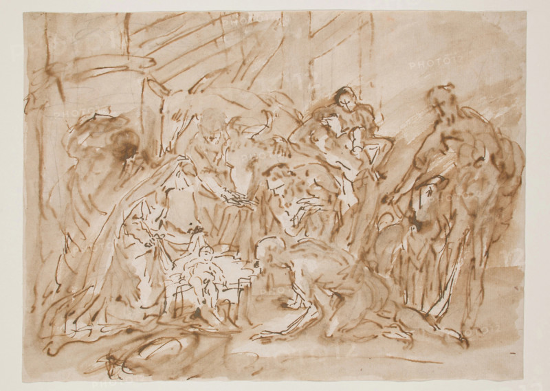 Adoration of the Shepherds, 17th century. Creator: Antonio Balestra.