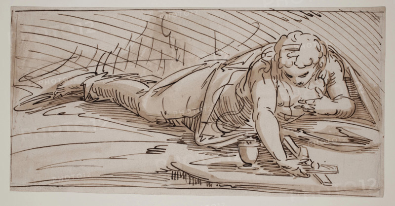 Saint Mary Magdalene in the Wilderness, between 1560 and 1569. Creator: Luca Cambiaso.