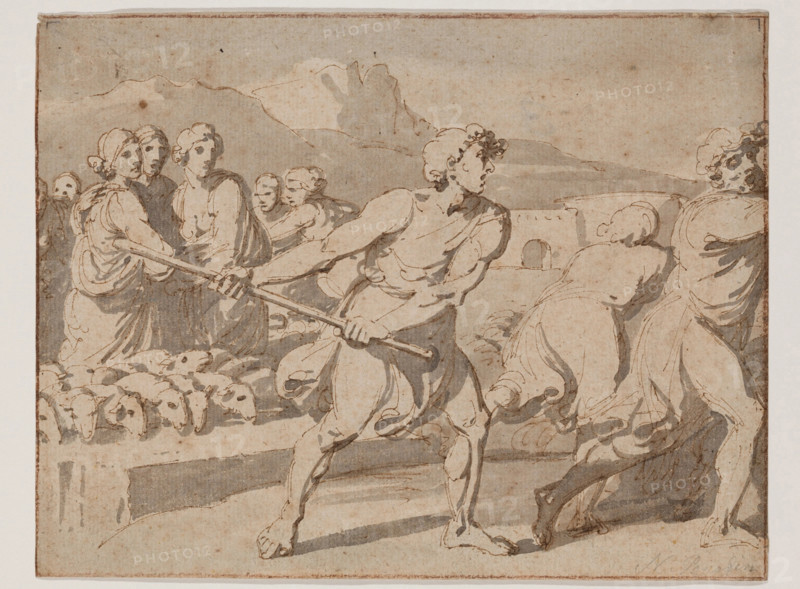 Moses and the Daughters of Jethro, between 1775 and 1780. Creator: Louis Adrien Masreliez.