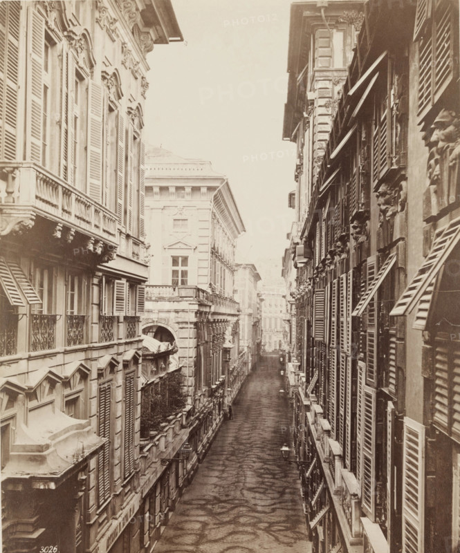 Via Garibaldi, Genoa, mid-late 19th century. Creator: Alfredo Noack.