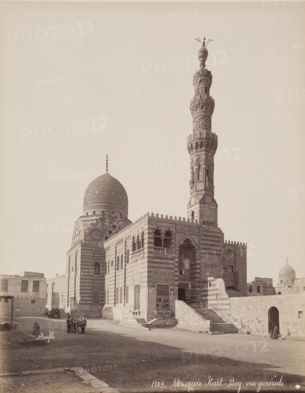 The Mosque of Kait Bey after Restoration, Cairo, c1882. Creator: Felix Bonfils.