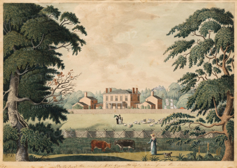 Belle Vue, the Seat of Robert Reynolds, Esquire taken from the East, 19th century. Creator: Catherine Reynolds.