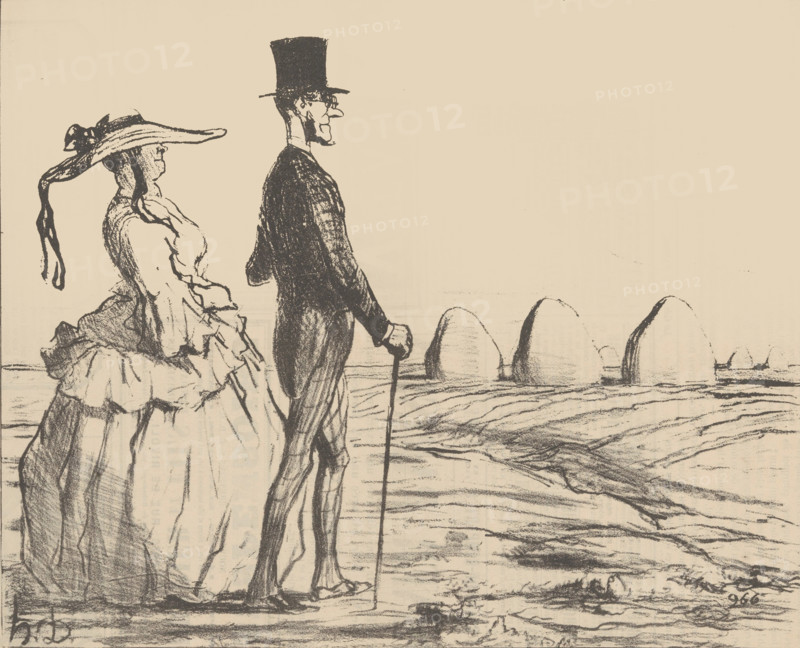 Croquis d'Eté - Parisiens à la Campagne, 1857. Creator: Honore Daumier.