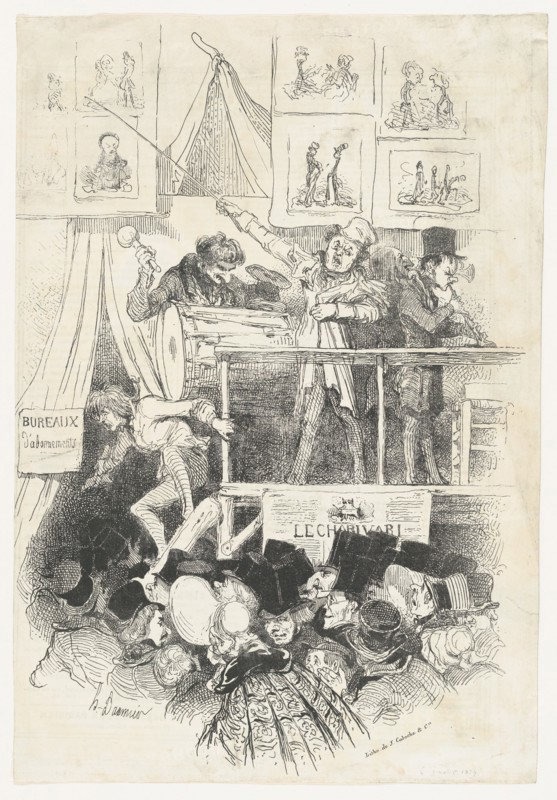 Parade du Charivari, 1839. Creator: Honore Daumier.