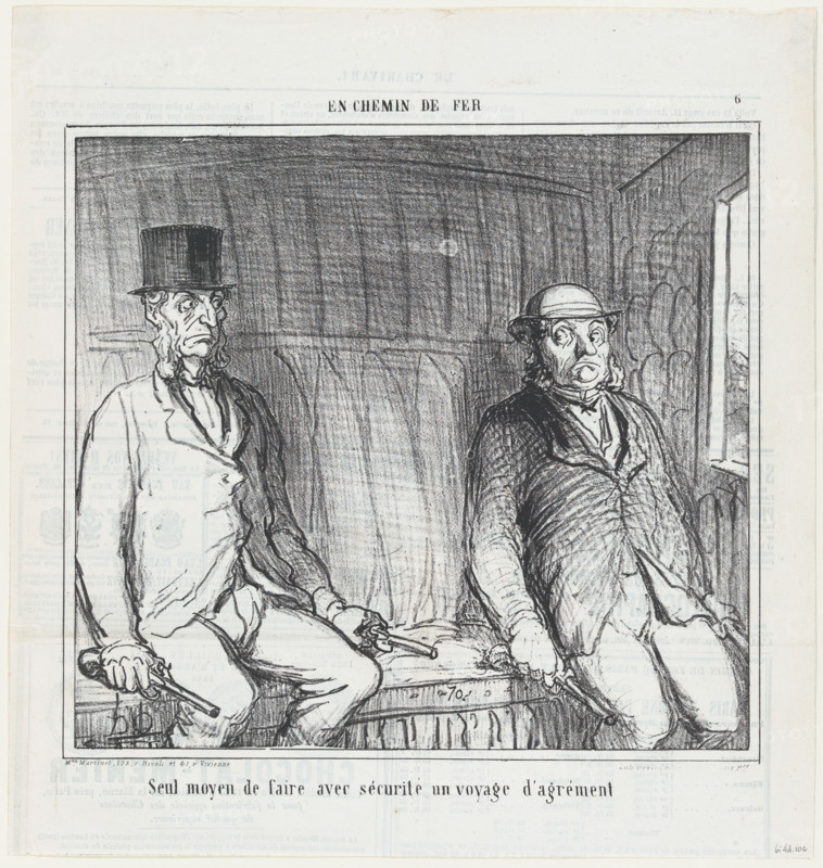 Seul moyen de faire avec sécurité un voyage d'agrément, 1864. Creator: Honore Daumier.