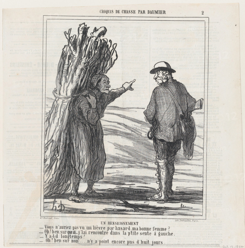 Un renseignement, 1864.  Creator: Honore Daumier.