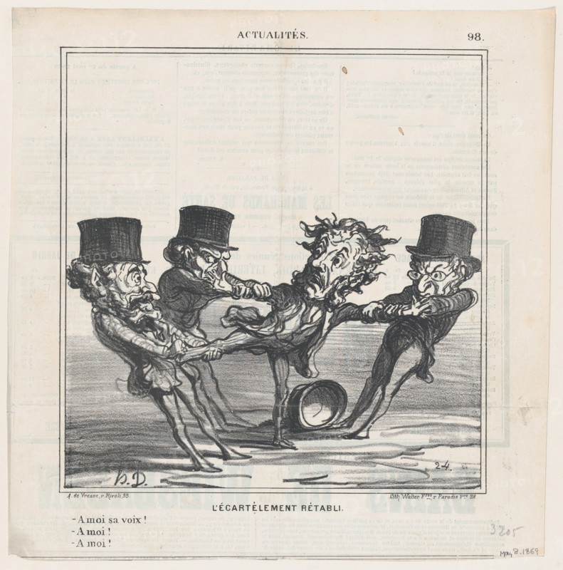 L'écartèlement rétabli, 1869.  Creator: Honore Daumier.