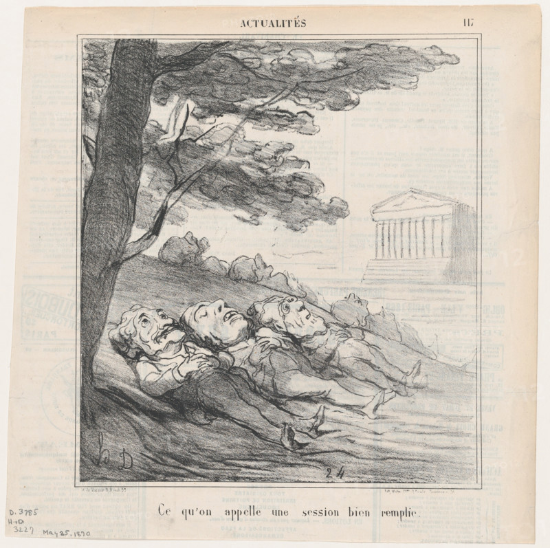 Ce qu'on appelle une session bien remplie, 1870. Creator: Honore Daumier.