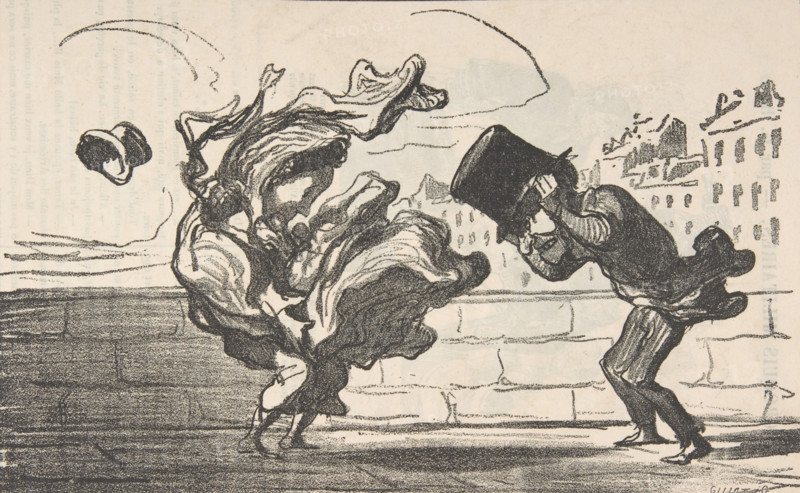 Un coup de vent non prédit par Mathieu (de la Drôme), 1864. Creator: Honore Daumier.
