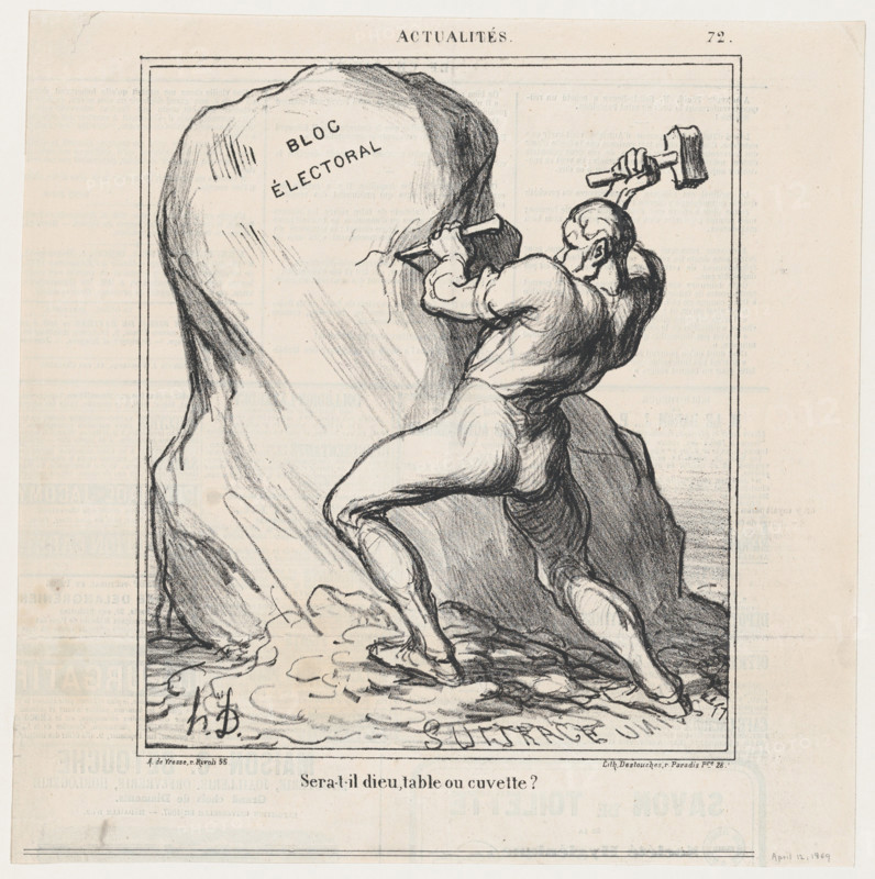 Sera t-il dieu, table ou cuvette, 1869.  Creator: Honore Daumier.