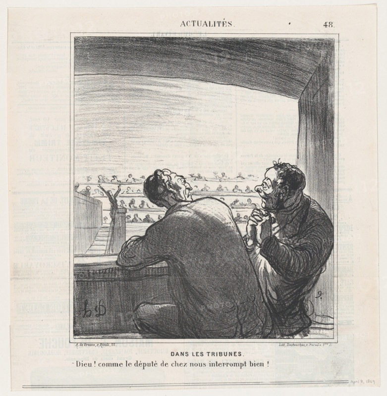 Dans les Tribunes, 1869.  Creator: Honore Daumier.