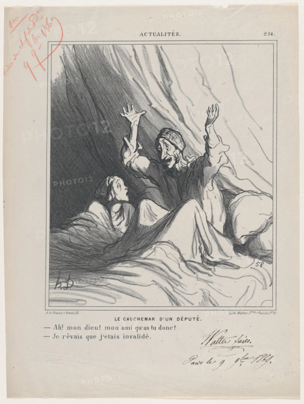 Le Cauchemar d'un Député, 1869. Creator: Honore Daumier.