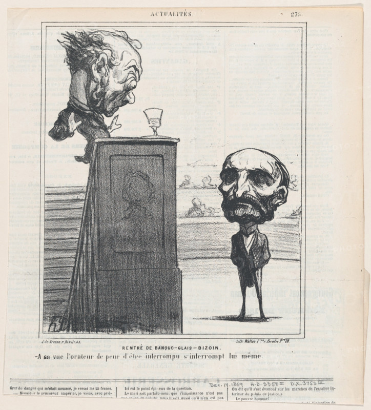 Rentré de Banquo-Glais-Bizoin, 1869. Creator: Honore Daumier.