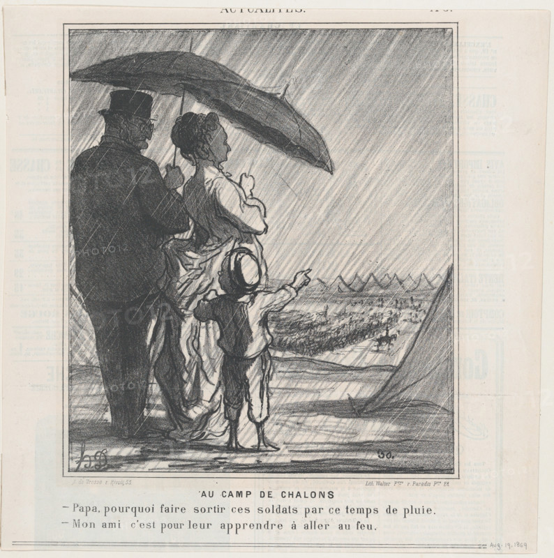 Au Camp de Chalons, 1869.  Creator: Honore Daumier.