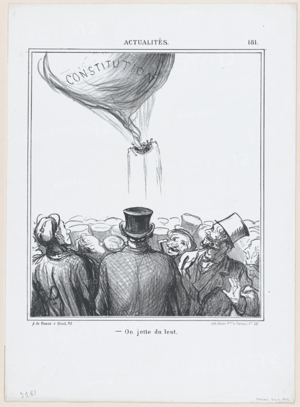 On jette du lest, 1869.  Creator: Honore Daumier.