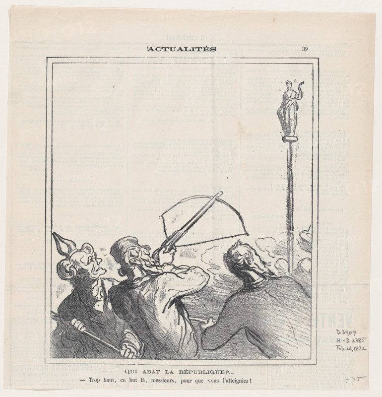 Qui abat la République?, 1872.  Creator: Honore Daumier.