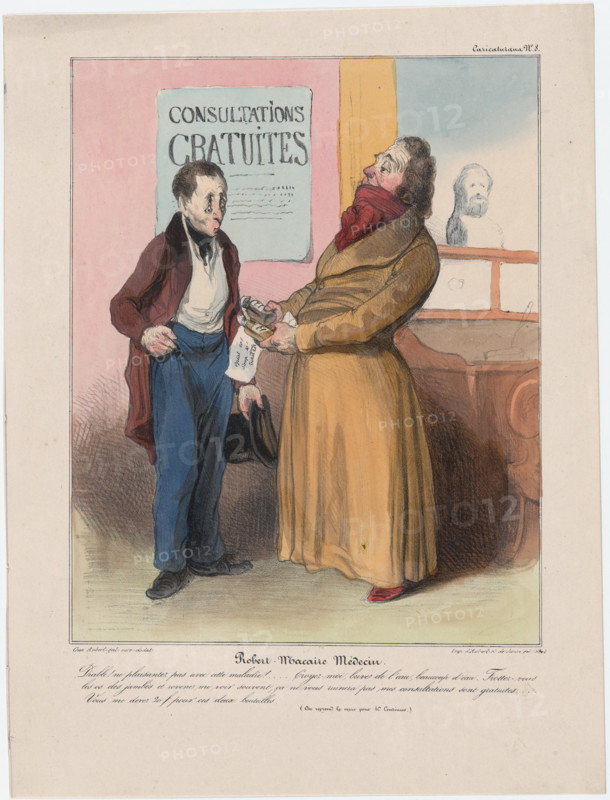 Plate 8: Robert Macaire Médecin, 1838.  Creator: Honore Daumier.