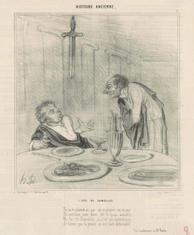 L'épée de Damoclès, c1842.  Creator: Honore Daumier.