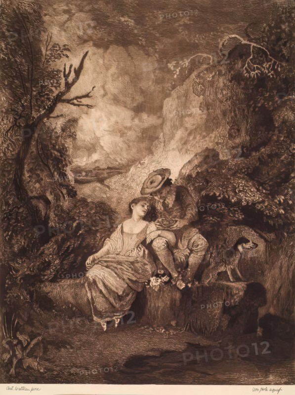 French Pastoral-Shepherd & Sheep, (c1710s), c1890s. Creator: William Brassey Hole.