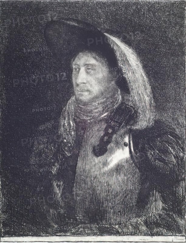 A Man in Armour with Hat and Feather, 1827. Creator: Andrew Geddes.
