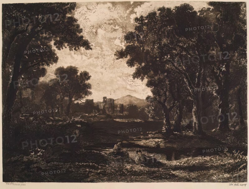 A Wooded Landscape with Castle, (c1830s), c1889. Creator: William Brassey Hole.