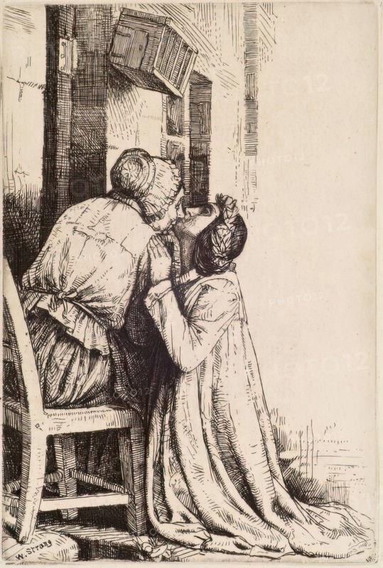 Maggie Ross (The Kiss), 1898. Creator: William Strang.