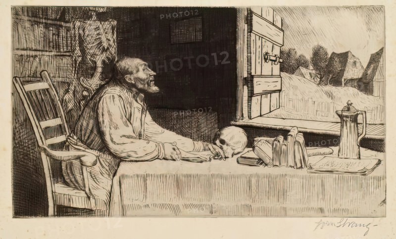The Student, 1889. Creator: William Strang.
