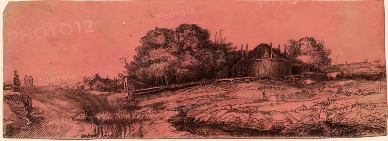 Landscape with a Haybarn and Flock of Sheep, (c1652), c1770s. Creator: William Baillie.