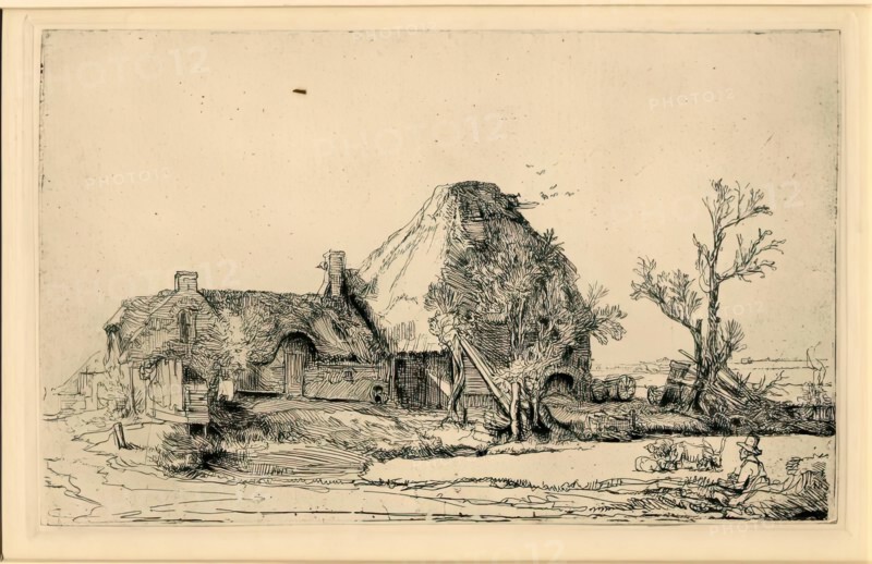 Cottage Farm, c1630-1660. Creator: Rembrandt Harmensz van Rijn.