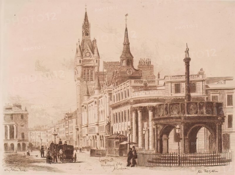 Castle Street and Municipal Buildings, Aberdeen, c1900. Creator: Unknown.