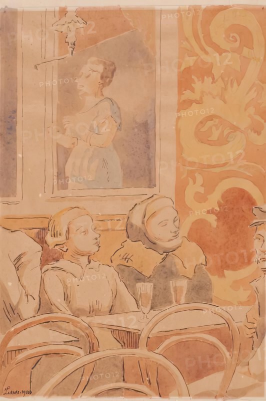 Bruges - Café Chantant, 1920. Creator: Thérèse Lessore.