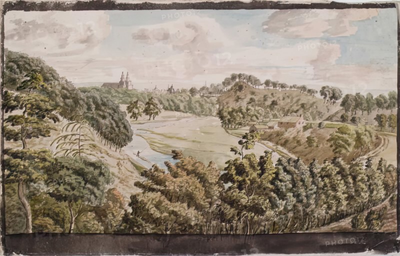St Machar's Cathedral from the West, 1827-1829. Creator: Alexander Seton.