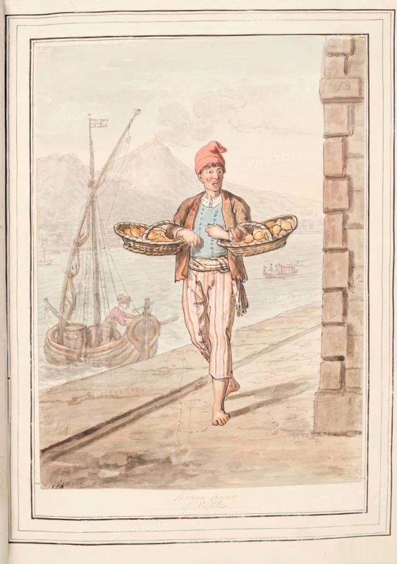 Limon Cryer of Naples, leaf from 'A Collection of Dresses by David Allan Mostly from Nature', 1776. Creator: David Allan.