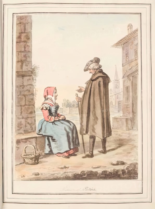 Woman of Pistoia, leaf from 'A Collection of Dresses by David Allan Mostly from Nature', 1776. Creator: David Allan.