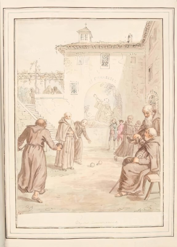Fryers Amusement, leaf from 'A Collection of Dresses by David Allan Mostly from Nature', 1776. Creator: David Allan.