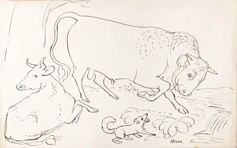 Two Cows And A Dog, 1825-1839. Creator: James Howe.