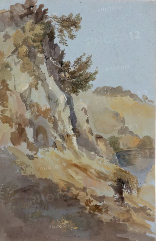 Lago Agnano and the Grotta del Cane, 1825. Creator: James William Giles.