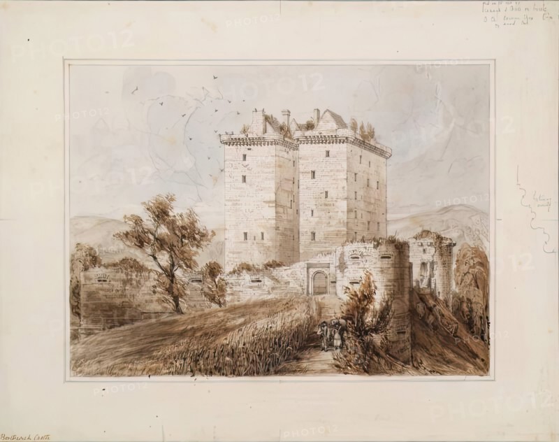 Borthwick Castle, 1848-1852. Creator: Robert William Billings.