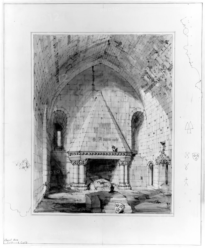 Borthwick Castle - The Great Hall, 1848-1852. Creator: Robert William Billings.