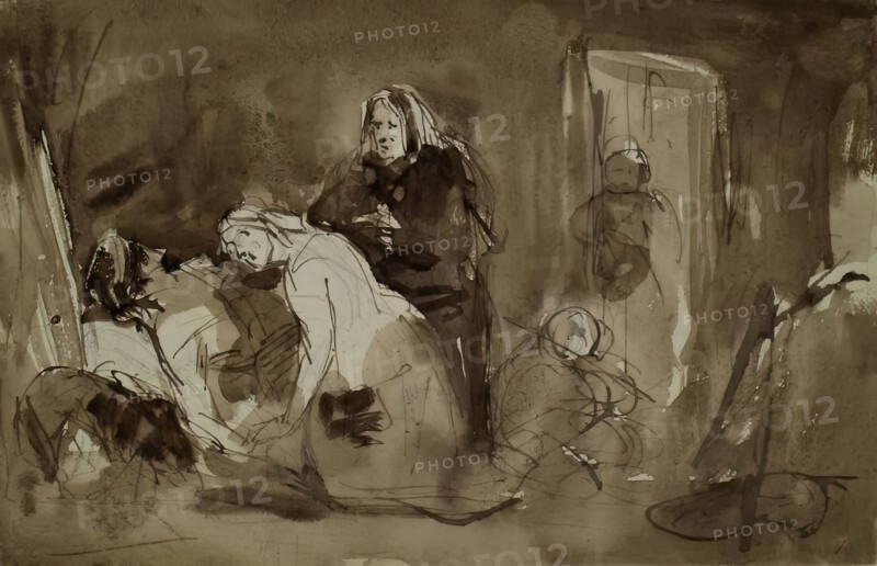 Historical Composition - Study for The Dying Contrabandista, c1850s. Creator: John Phillip.