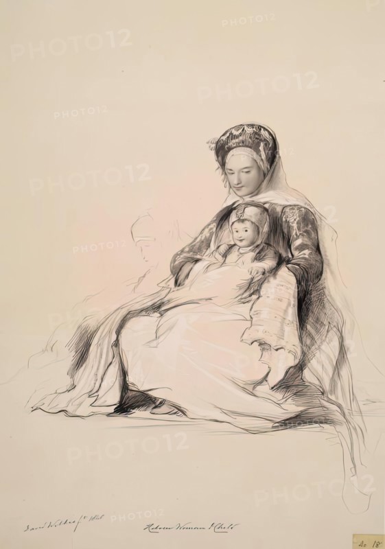 Hebrew Woman and Child, 1840. Creator: Joseph Nash.